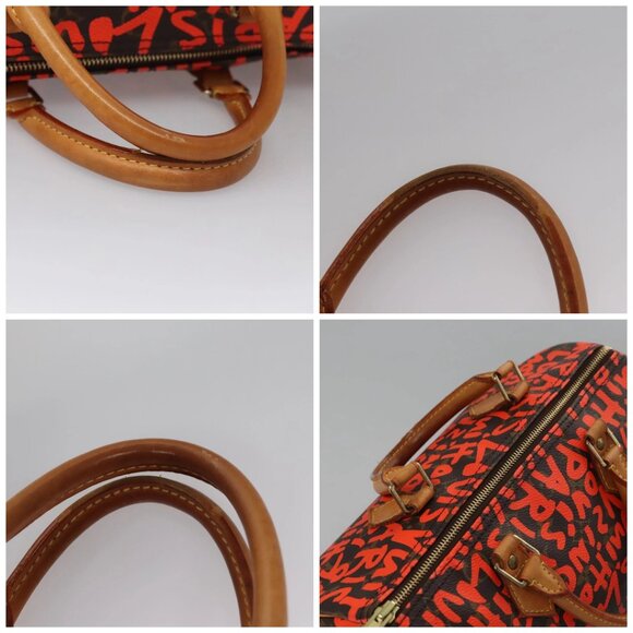 LOUIS VUITTON Monogram Graffiti Speedy 30 Hand Bag Orange M93705 LV Auth 114571A - Picture 16 of 16